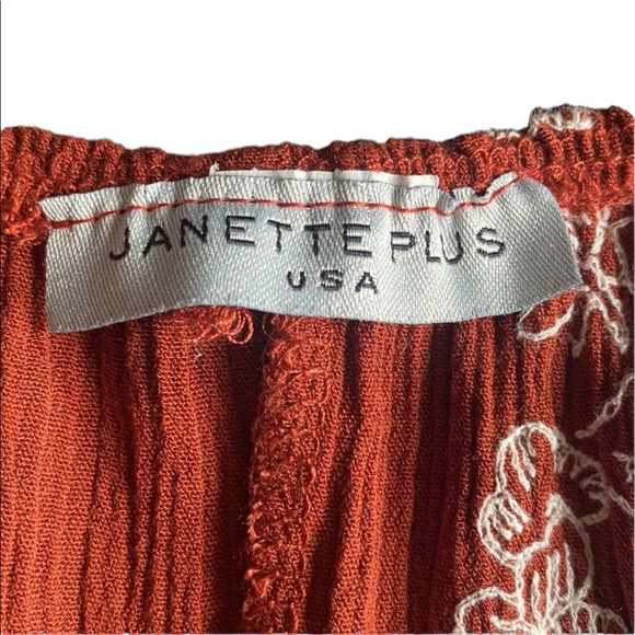 Janette Plus Rust Colored Babydoll Top - Picture 7 of 10